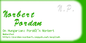 norbert pordan business card